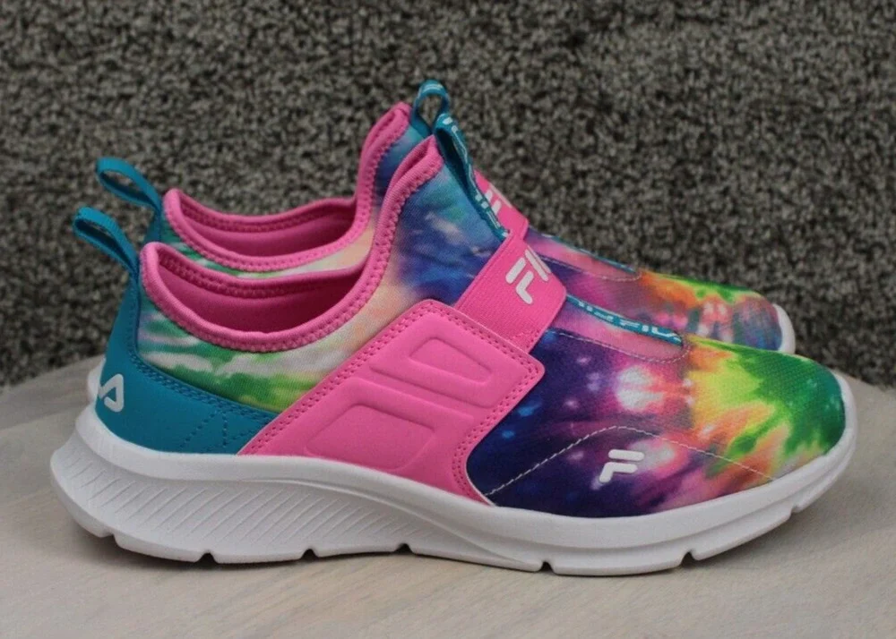 FILA Slip On Tie Dye Sneakers Girls 6.5 Athletic Lightweight New